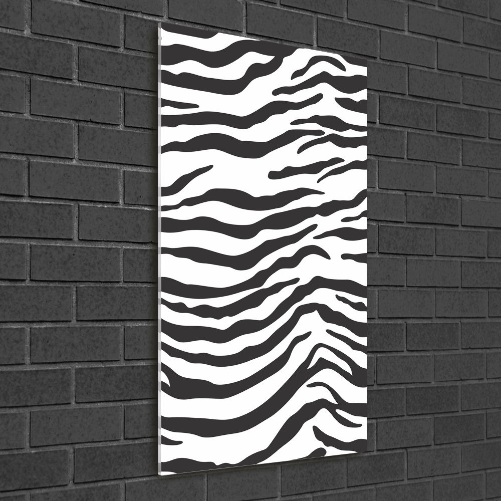 Glass art picture Zebra background