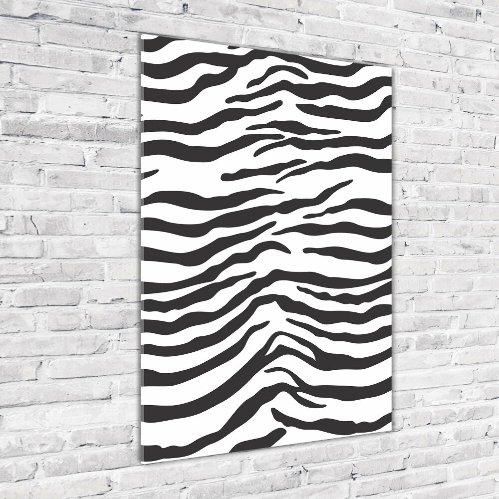 Glass art picture Zebra background