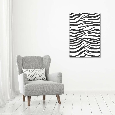 Glass art picture Zebra background