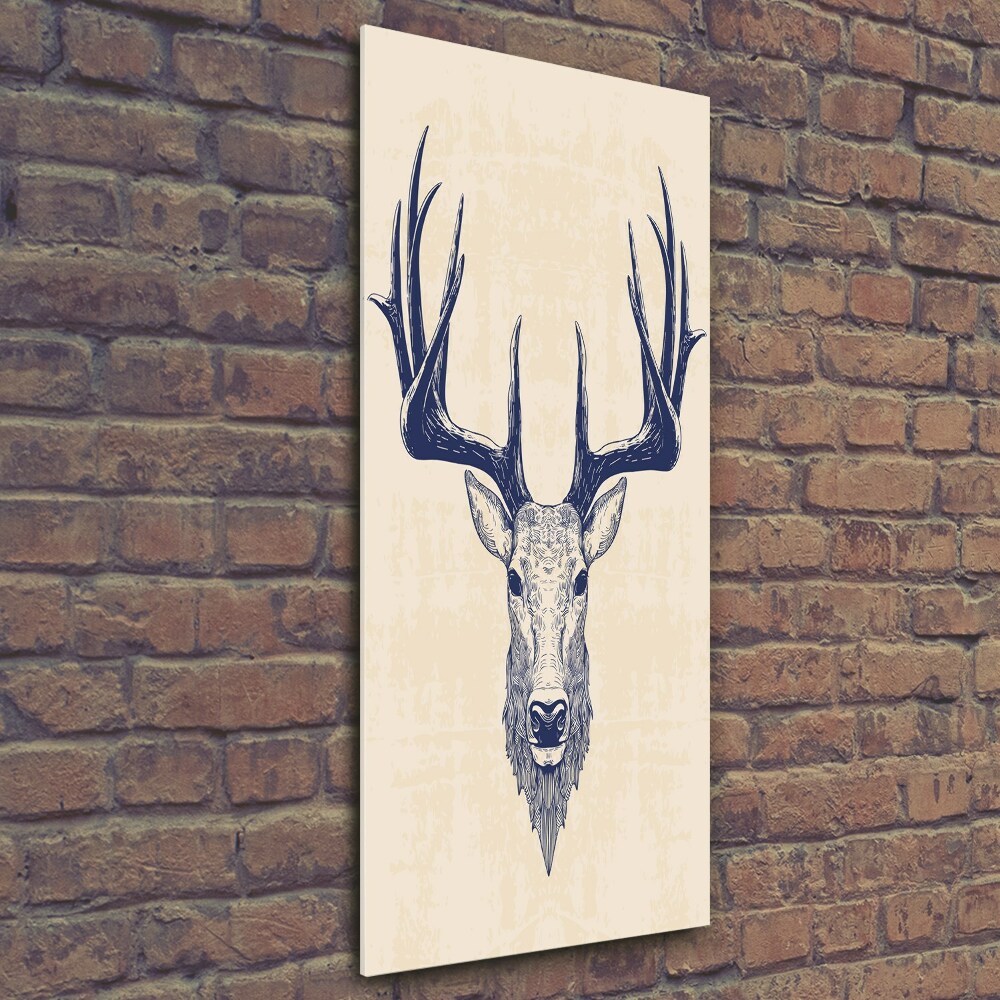 Print on a a glass Deer head