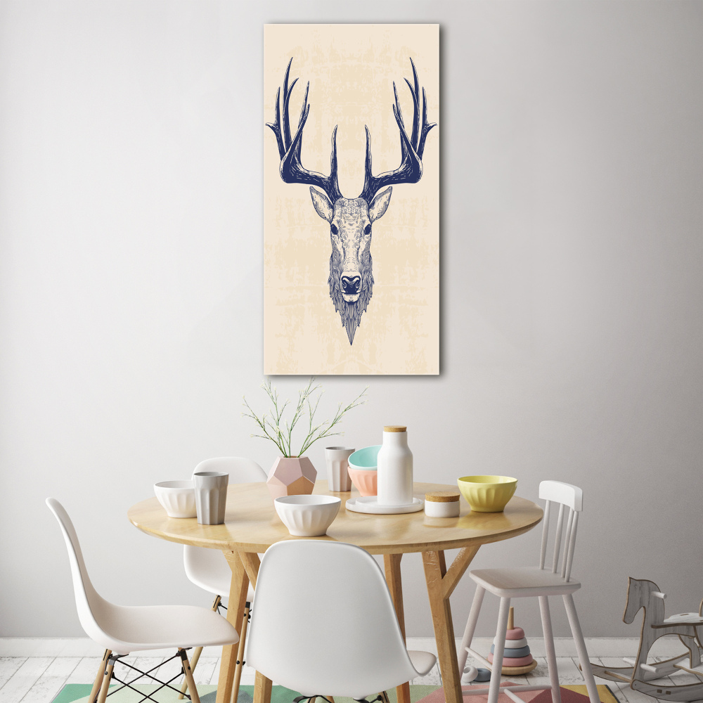 Print on a a glass Deer head