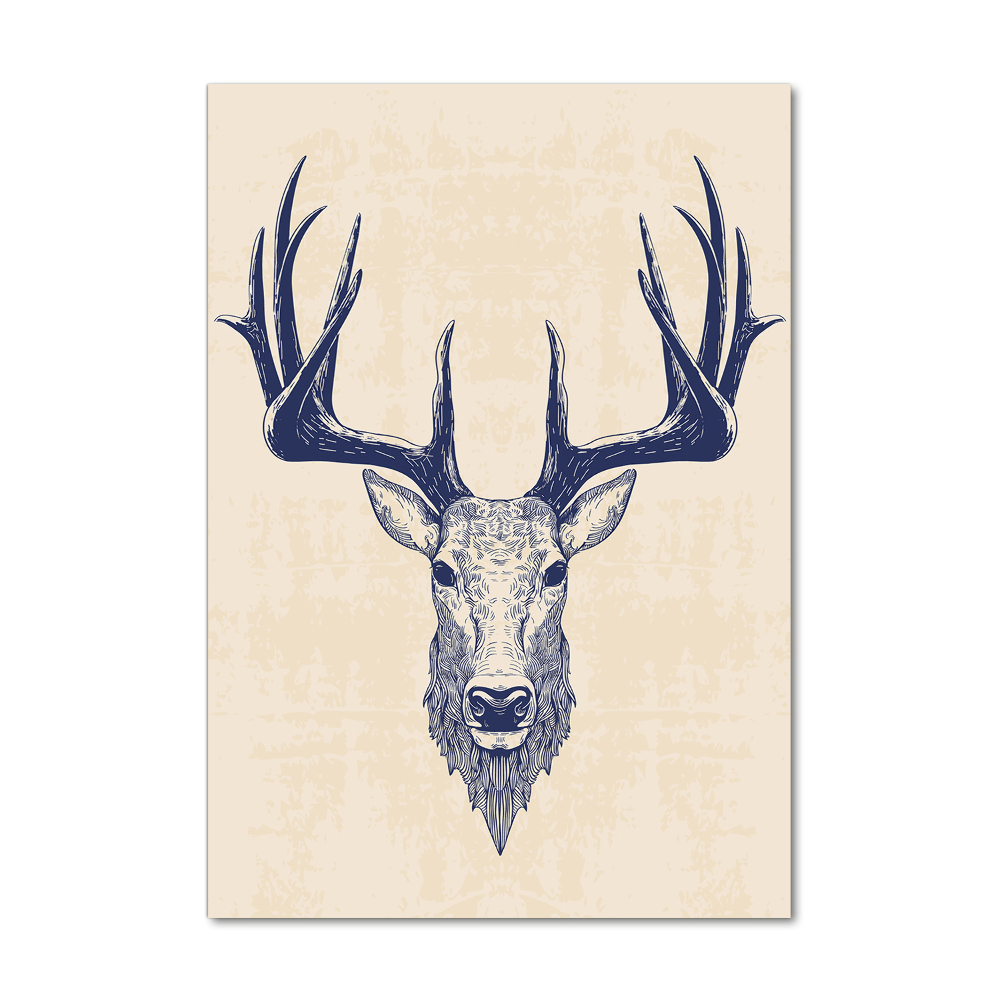 Print on a a glass Deer head