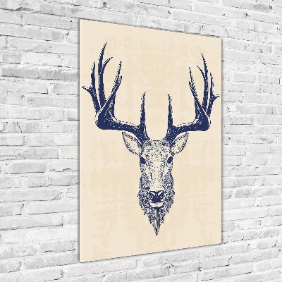 Print on a a glass Deer head