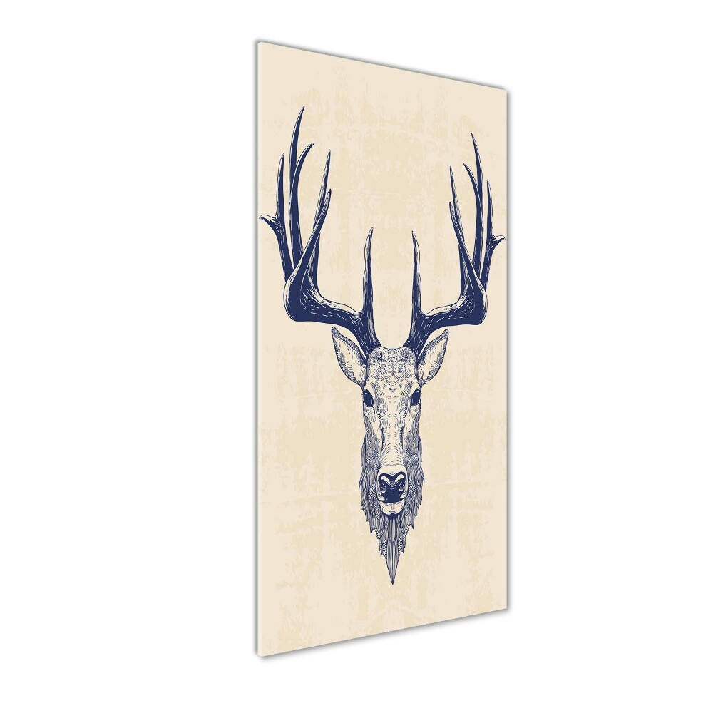 Print on a a glass Deer head