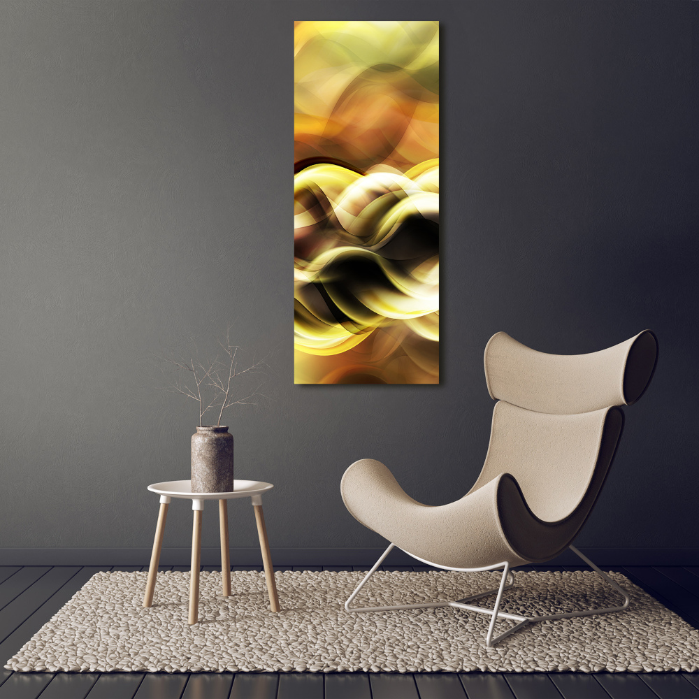 Glass wall art Golden light