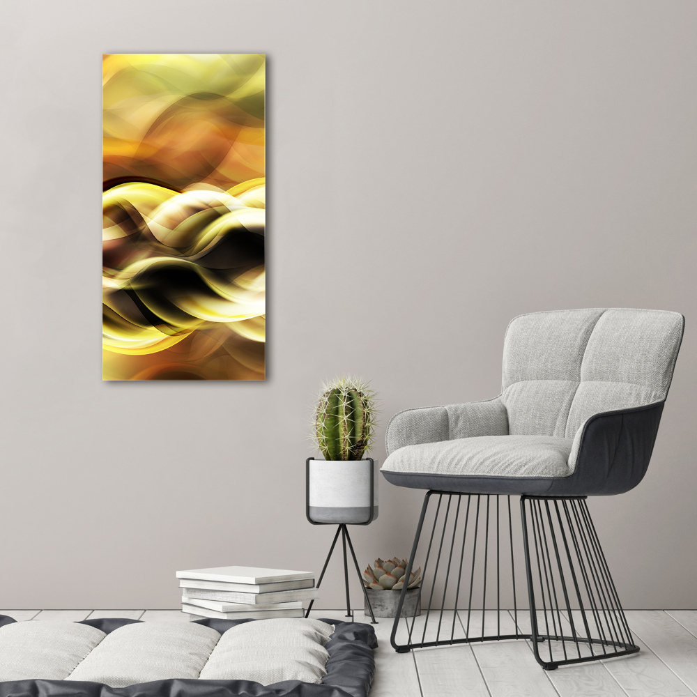 Glass wall art Golden light