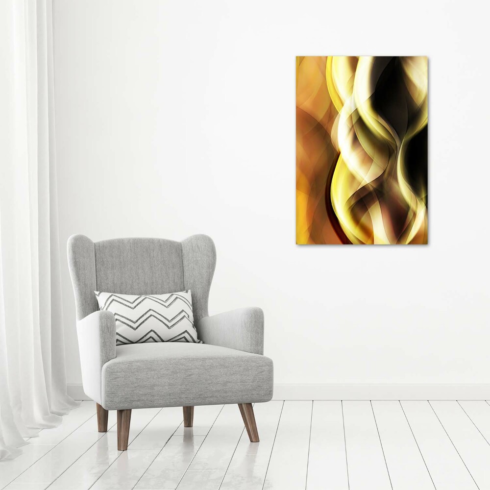 Glass wall art Golden light