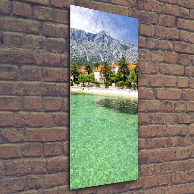 Glass wall art Beach in Croatia