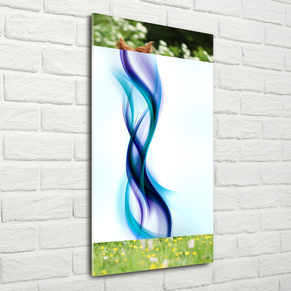 Glass wall art Wave abstraction