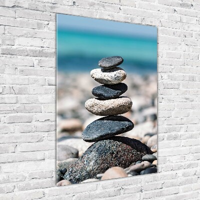 Wall art on glass Stony beach