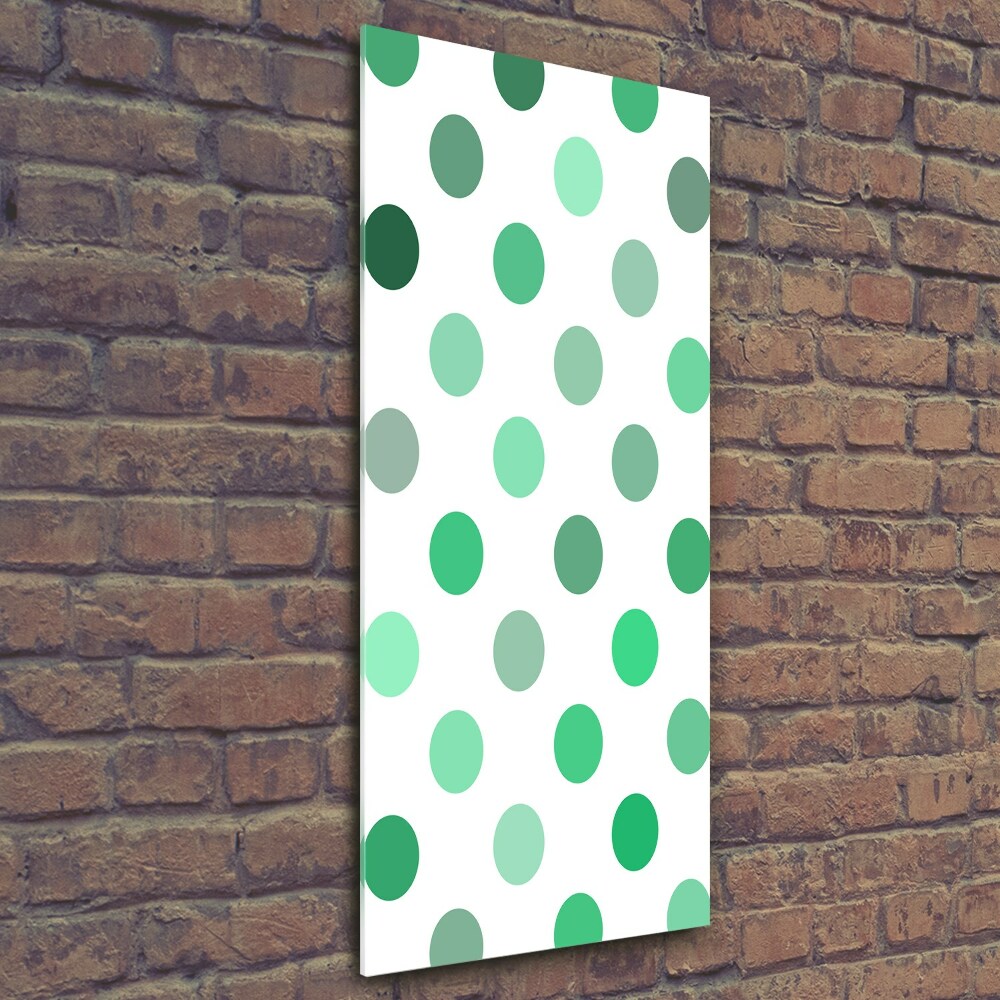 Photo printed on glass Green dots