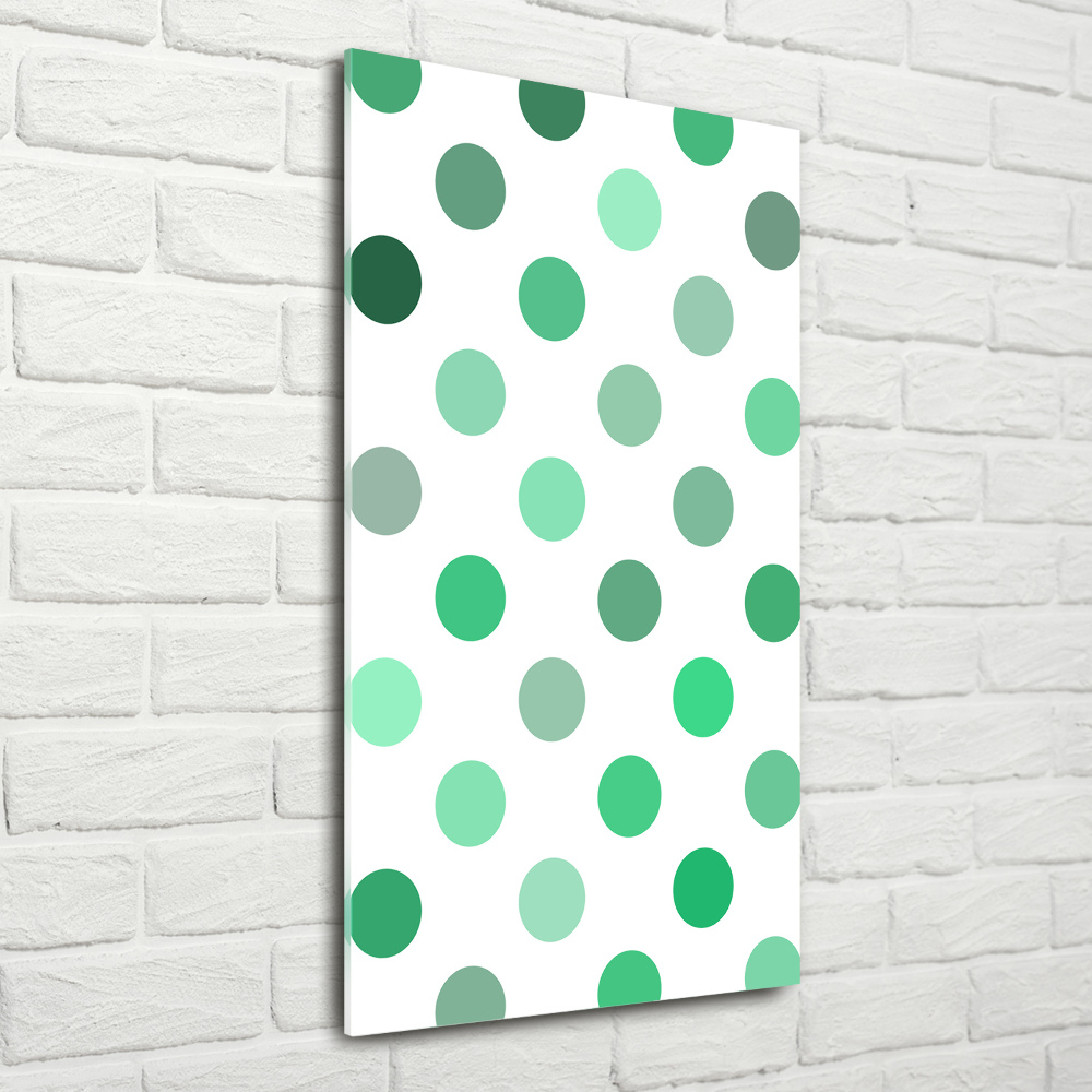 Photo printed on glass Green dots