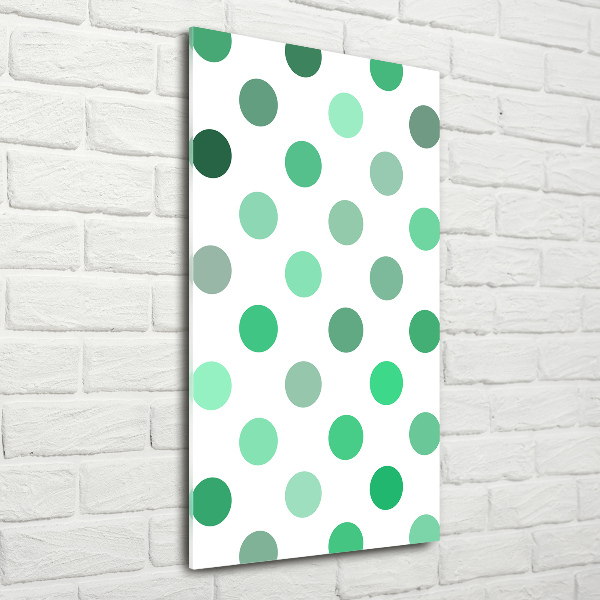 Photo printed on glass Green dots