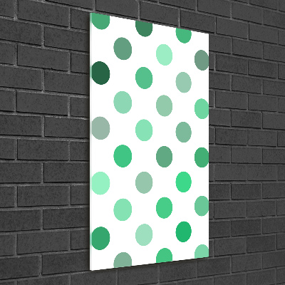 Photo printed on glass Green dots