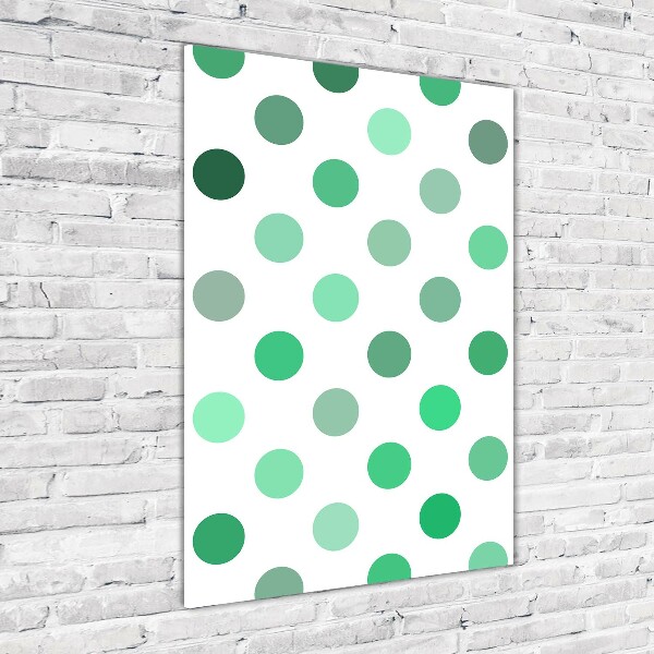 Photo printed on glass Green dots