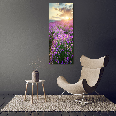 Wall art on glass Lavender field