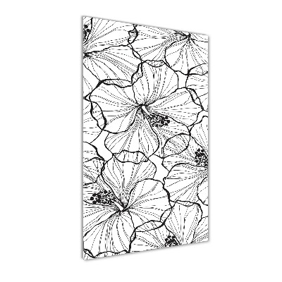 Glass wall art Hibiscus