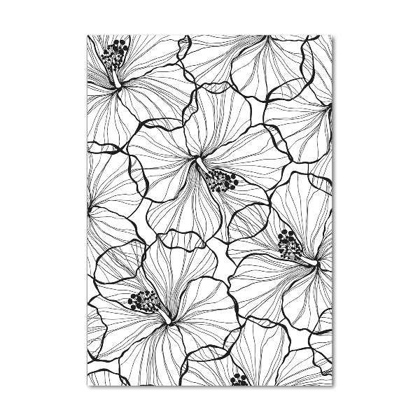 Glass wall art Hibiscus