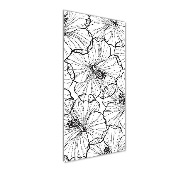 Glass wall art Hibiscus