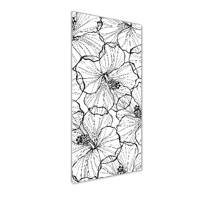 Glass wall art Hibiscus