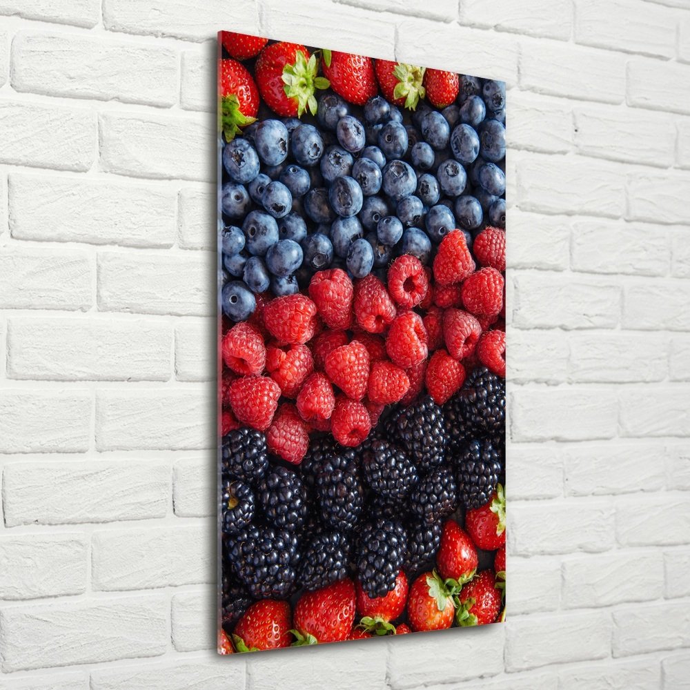 Printed glass wall art Forest fruits