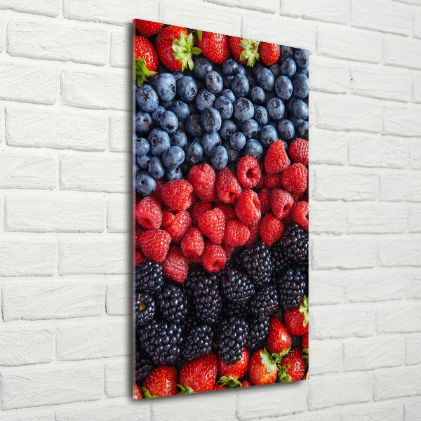 Printed glass wall art Forest fruits