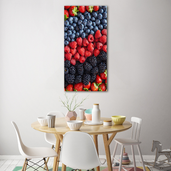 Printed glass wall art Forest fruits