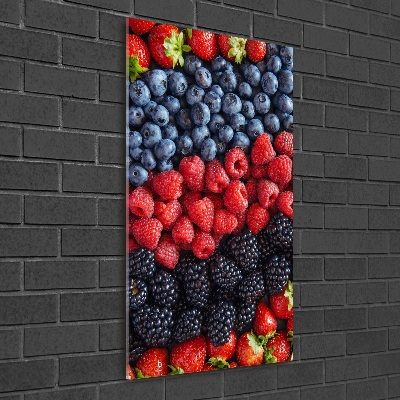 Printed glass wall art Forest fruits