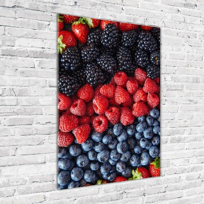 Printed glass wall art Forest fruits