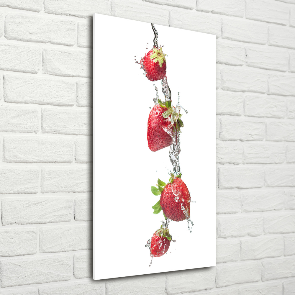 Printed glass wall art Strawberries