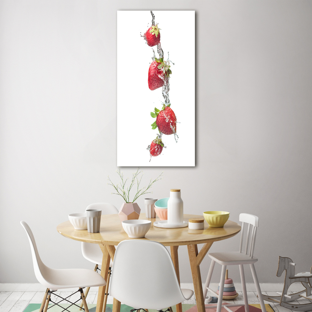 Printed glass wall art Strawberries