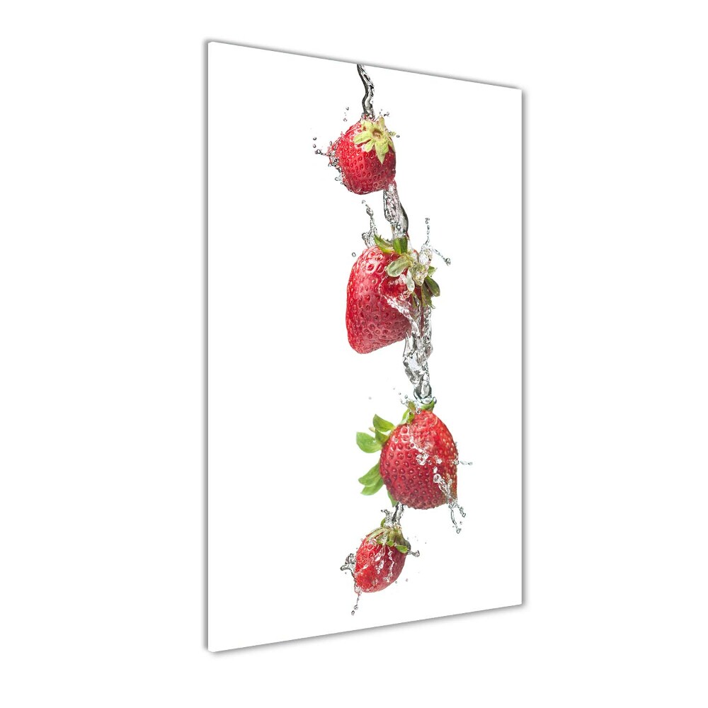 Printed glass wall art Strawberries