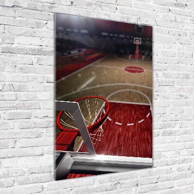 Glass wall art Basketball field