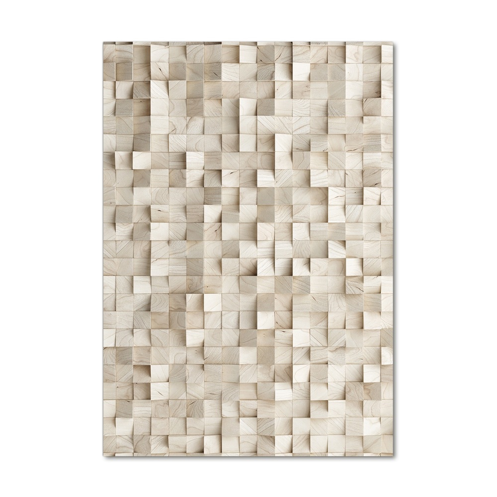 Glass wall art Wooden cubes