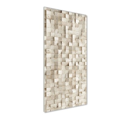 Glass wall art Wooden cubes