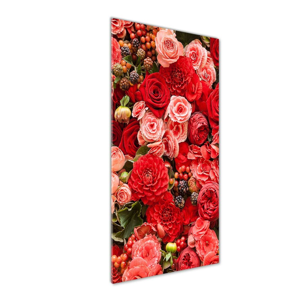 Glass picture wall art Bouquet of flowers