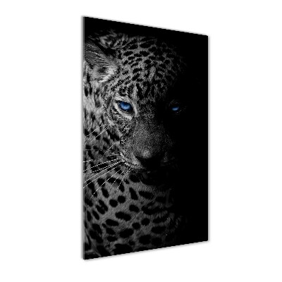 Wall art on glass leopard