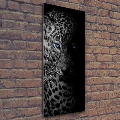 Wall art on glass leopard