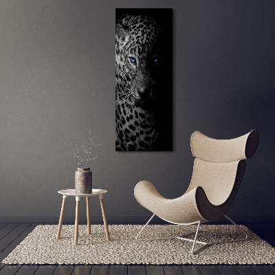 Wall art on glass leopard