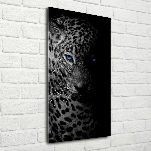 Wall art on glass leopard