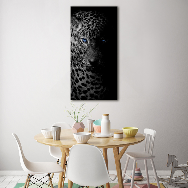 Wall art on glass leopard