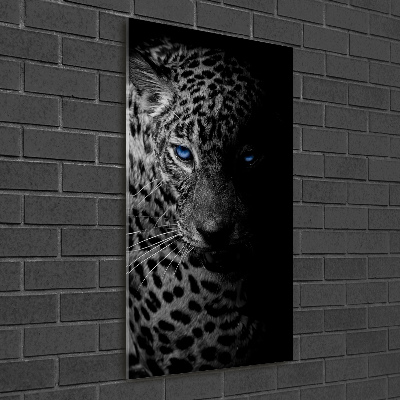 Wall art on glass leopard