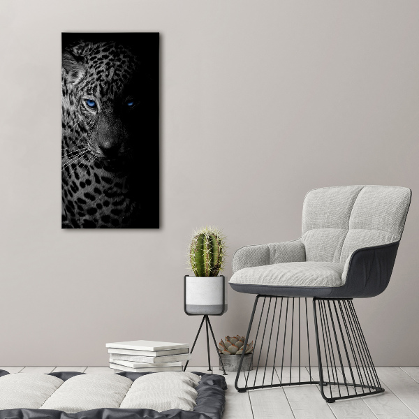 Wall art on glass leopard