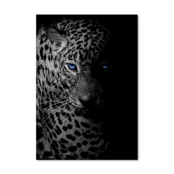 Wall art on glass leopard