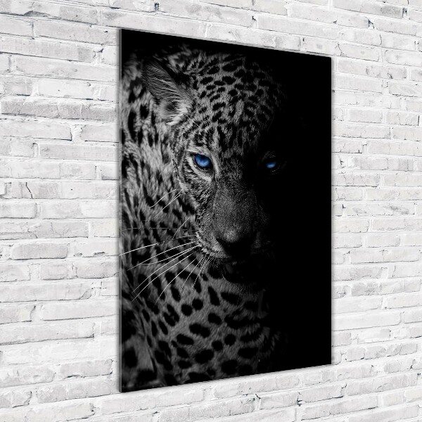 Wall art on glass leopard