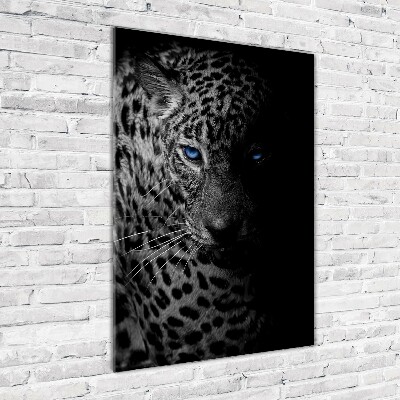 Wall art on glass leopard