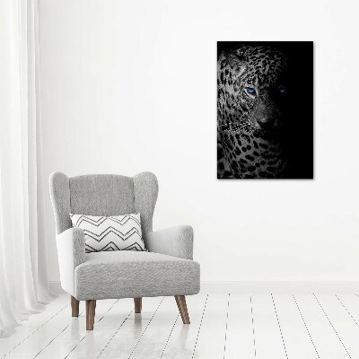 Wall art on glass leopard