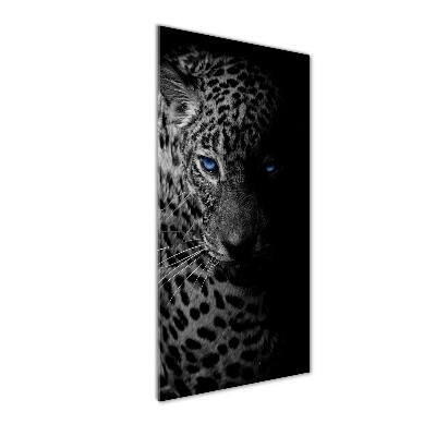 Wall art on glass leopard