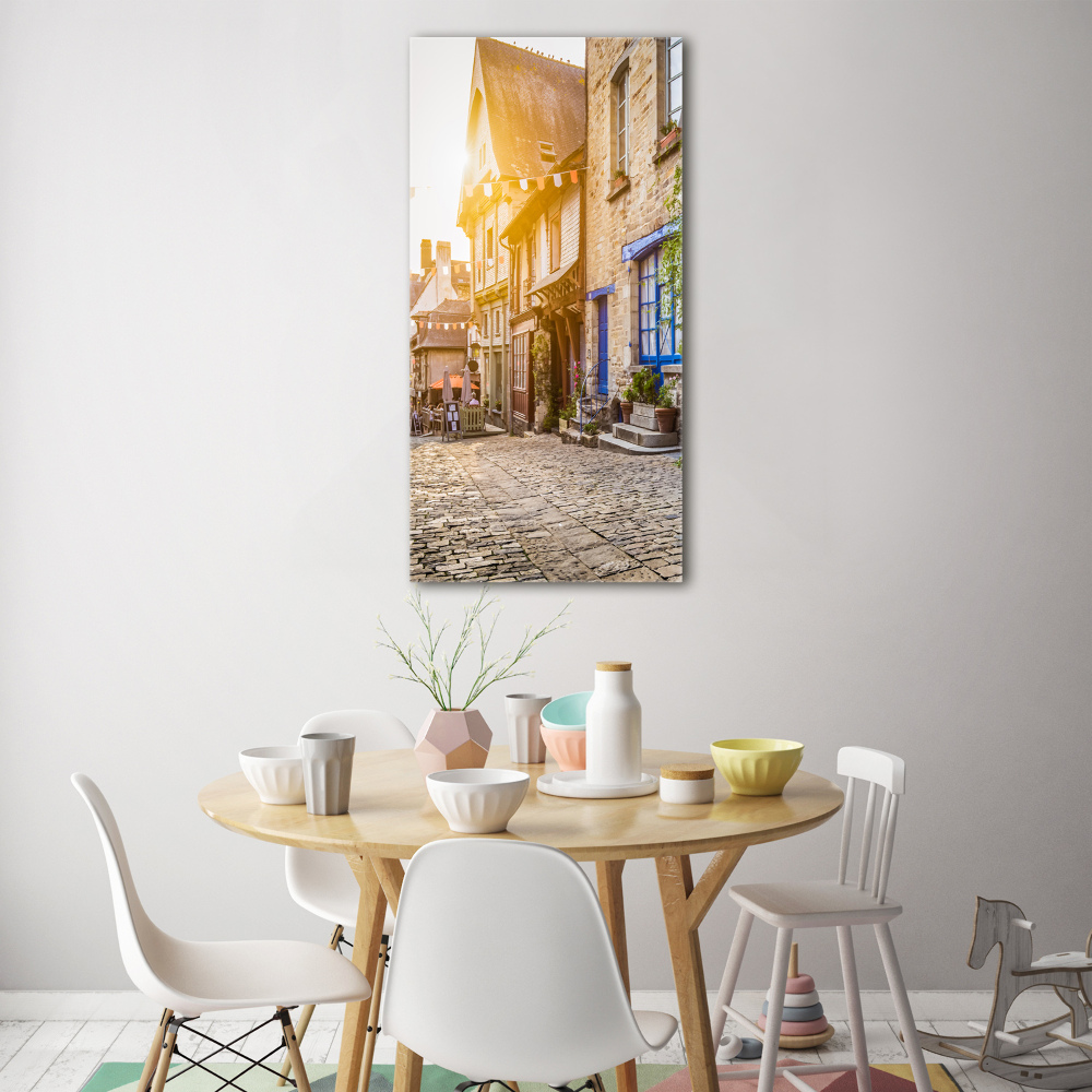 Glass art picture Charming street