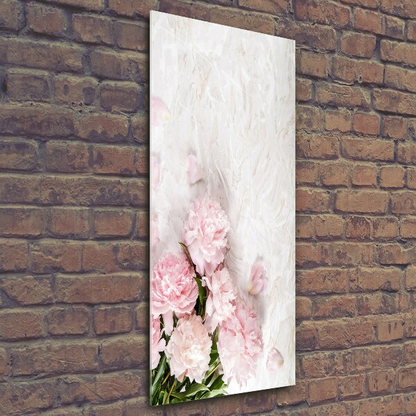 Printed glass wall art Piwoni marble